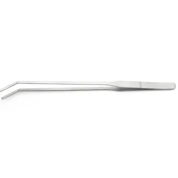 Tweezers stainless steel curved tip 270 mm